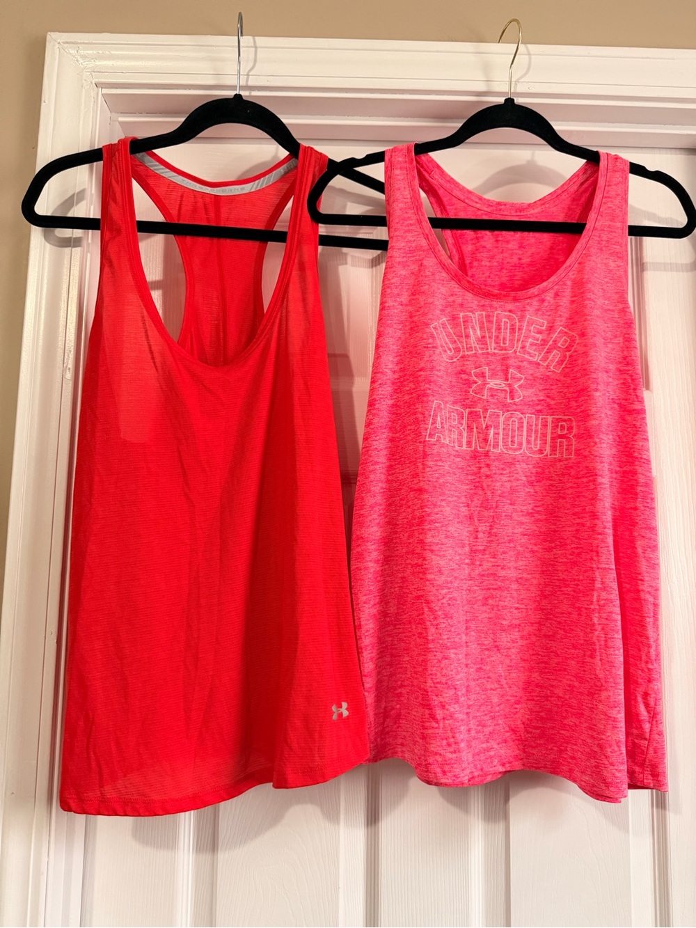 Under Armour Women's Neon Pink Performance Tank Tops (Pair)